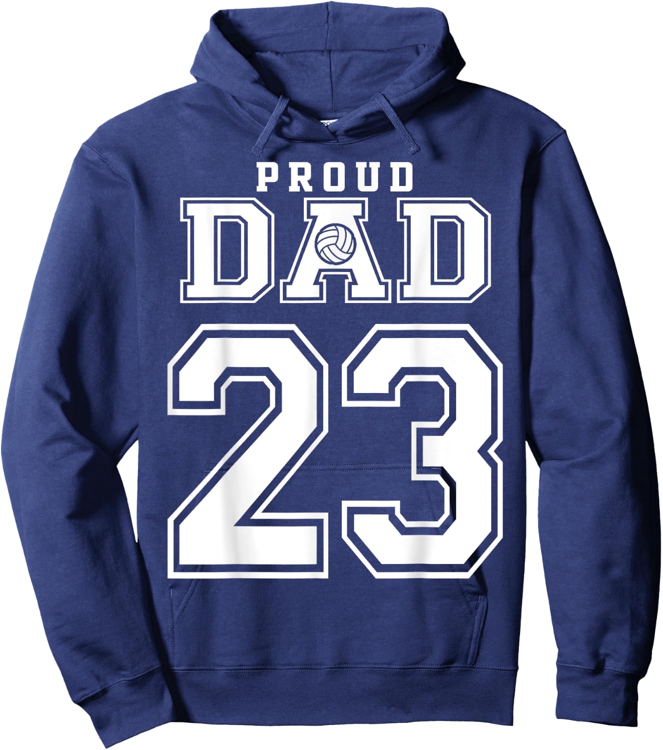 Custom Proud Volleyball Dad Number 23 Personalized Hoodie - Hoodie | Navy
