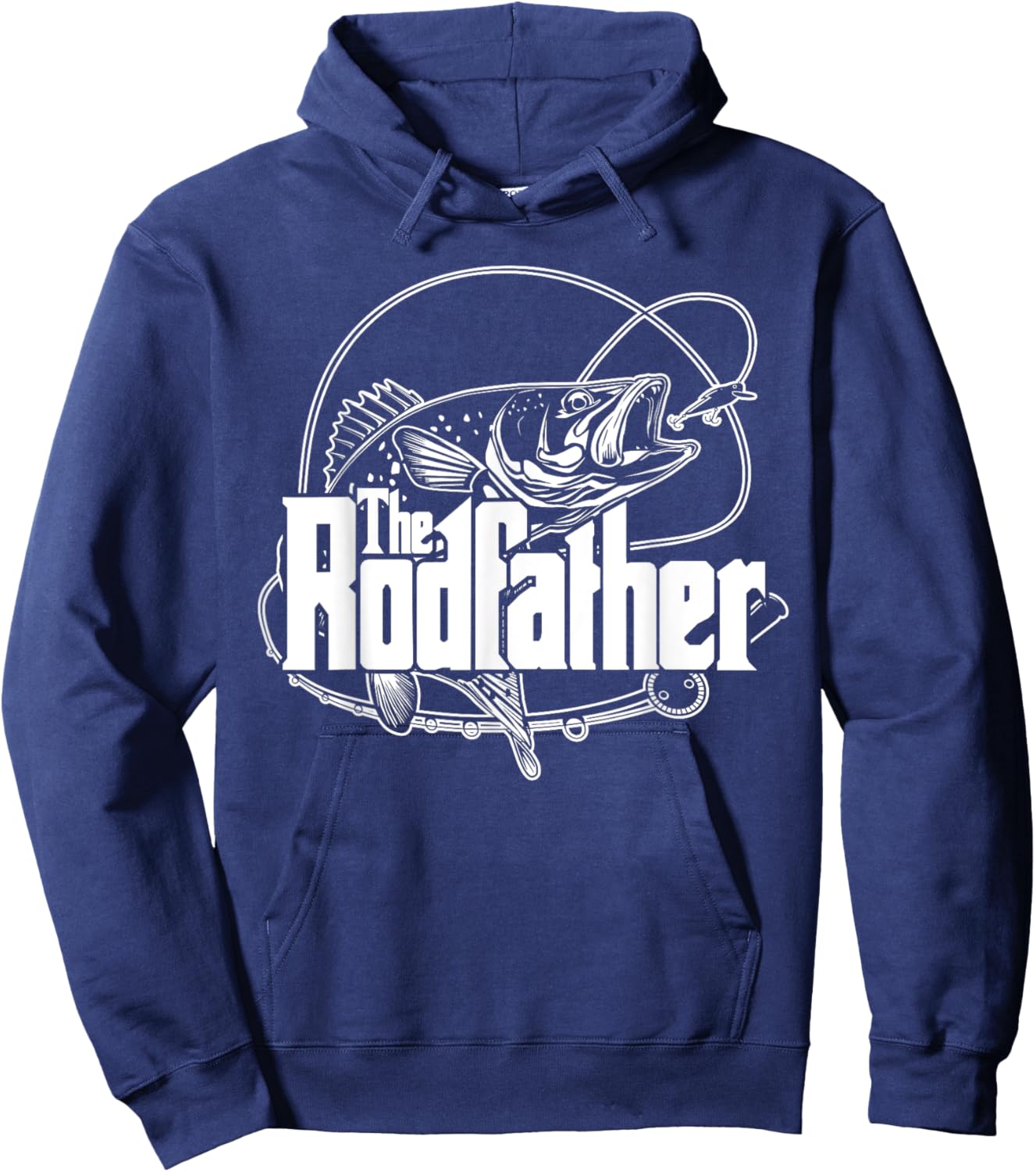 The Rodfather T Shirt - Funny Parody Fishing Gifts Hoodie - Hoodie | Navy