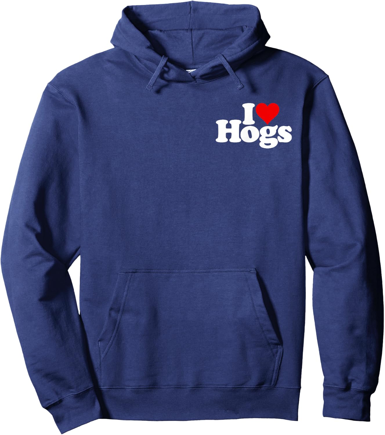 I Love Heart Hogs Pigs Swine Pork Hoodie - Hoodie | Navy