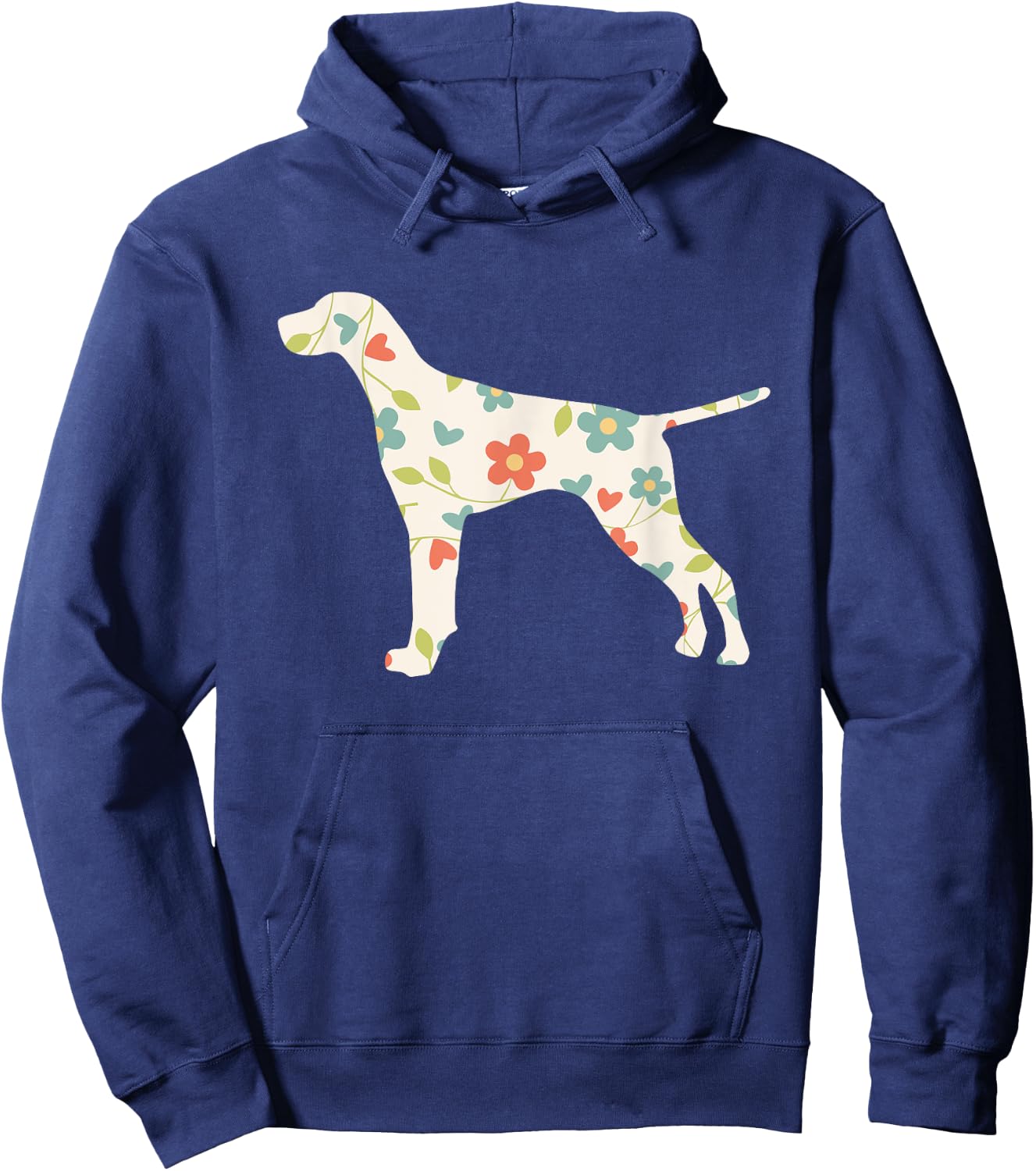 German Shorthair Pointer Dog Flower Silhouette Hoodie - Hoodie | Navy