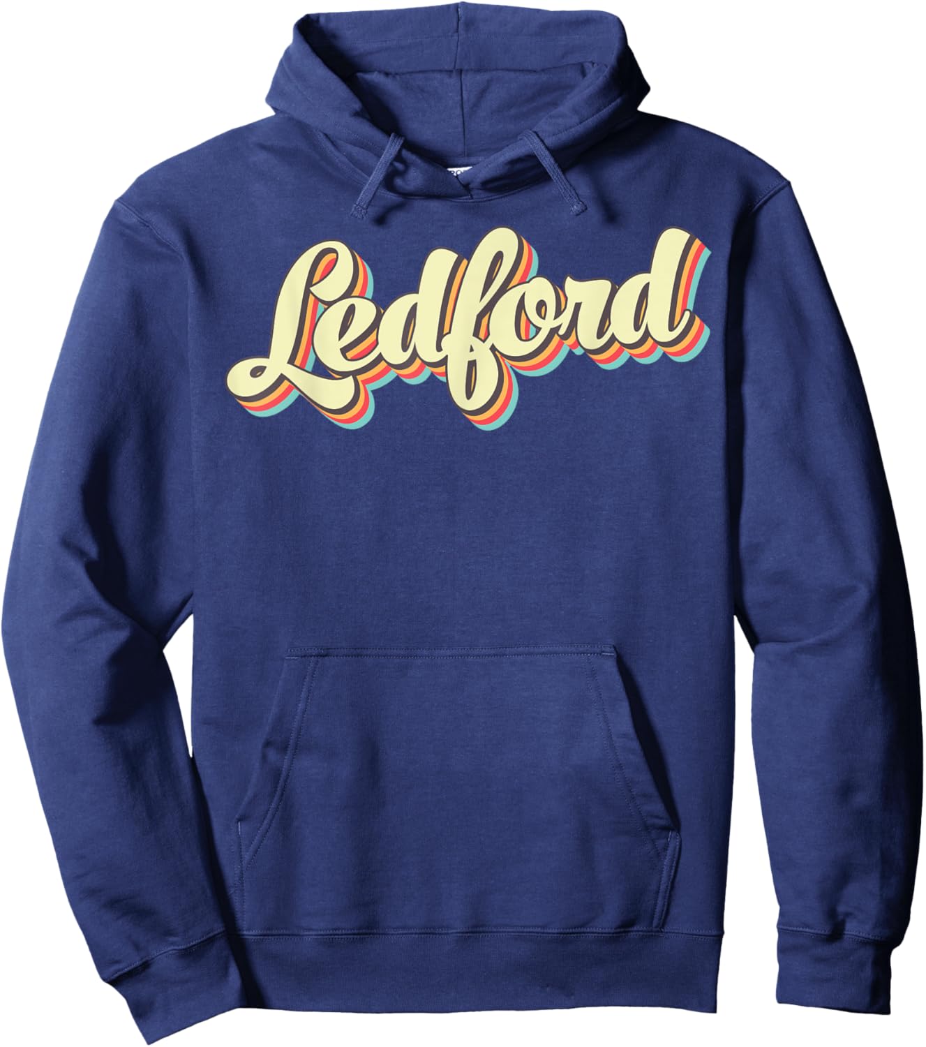 Ledford Retro Art Baseball Font Vintage Hoodie - Hoodie | Navy