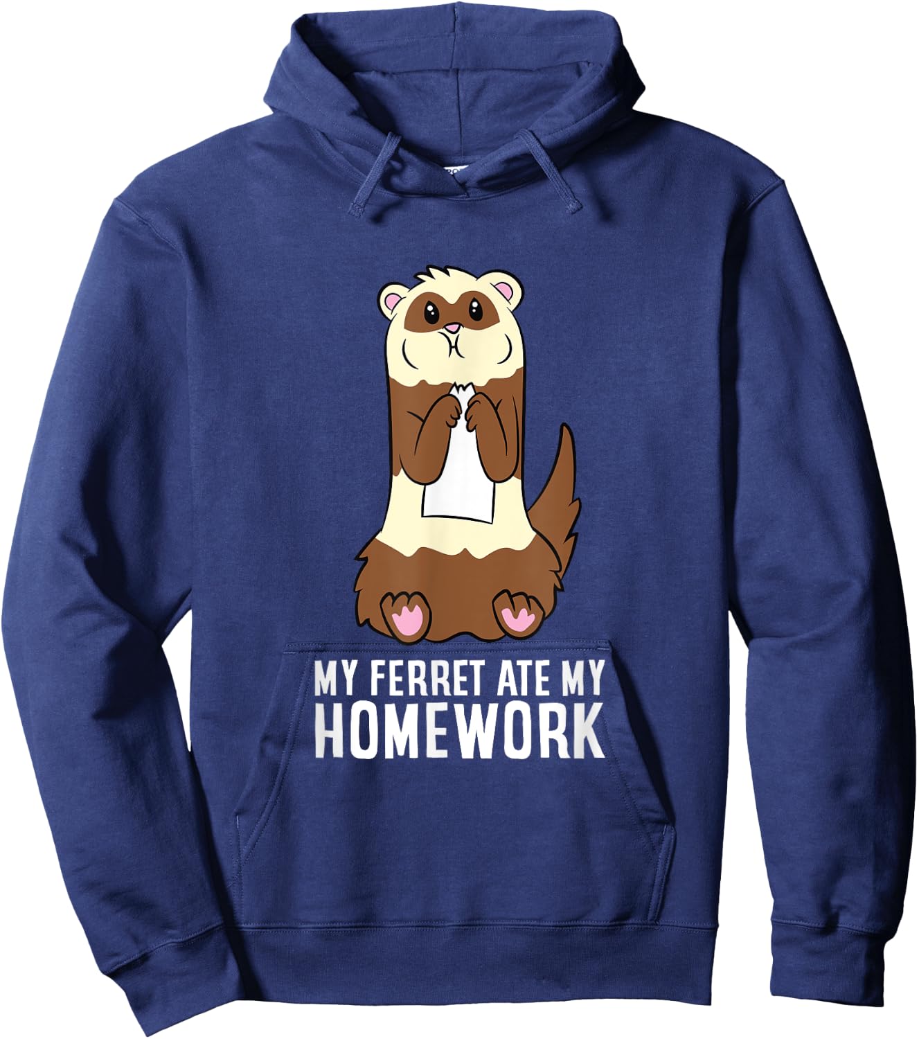 My Ferret Ate My Homework School Homework Ferrets Hoodie - Hoodie | Navy