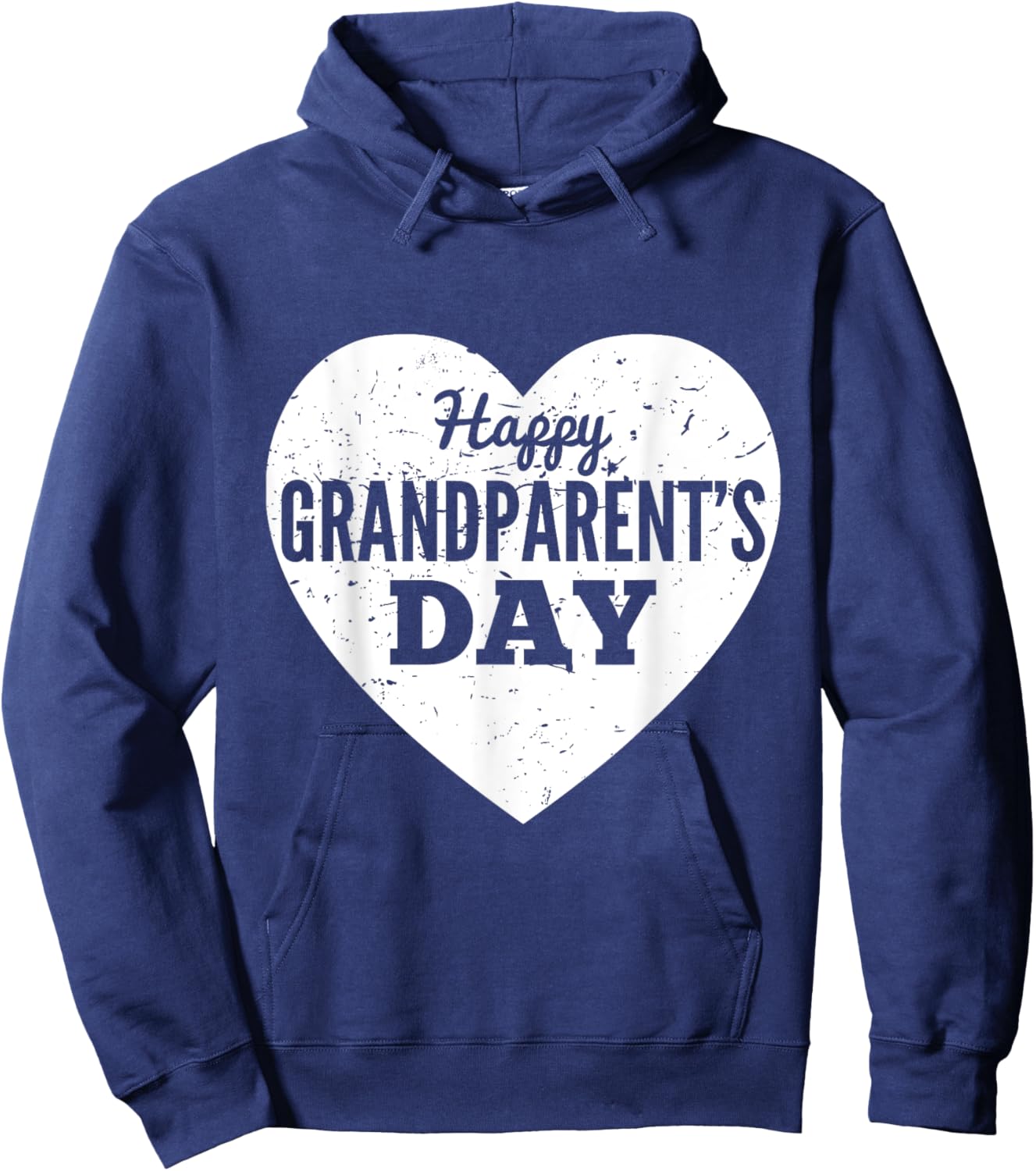 Heart Happy Grand Parents Day Grandma Grandpa Hoodie - Hoodie | Navy