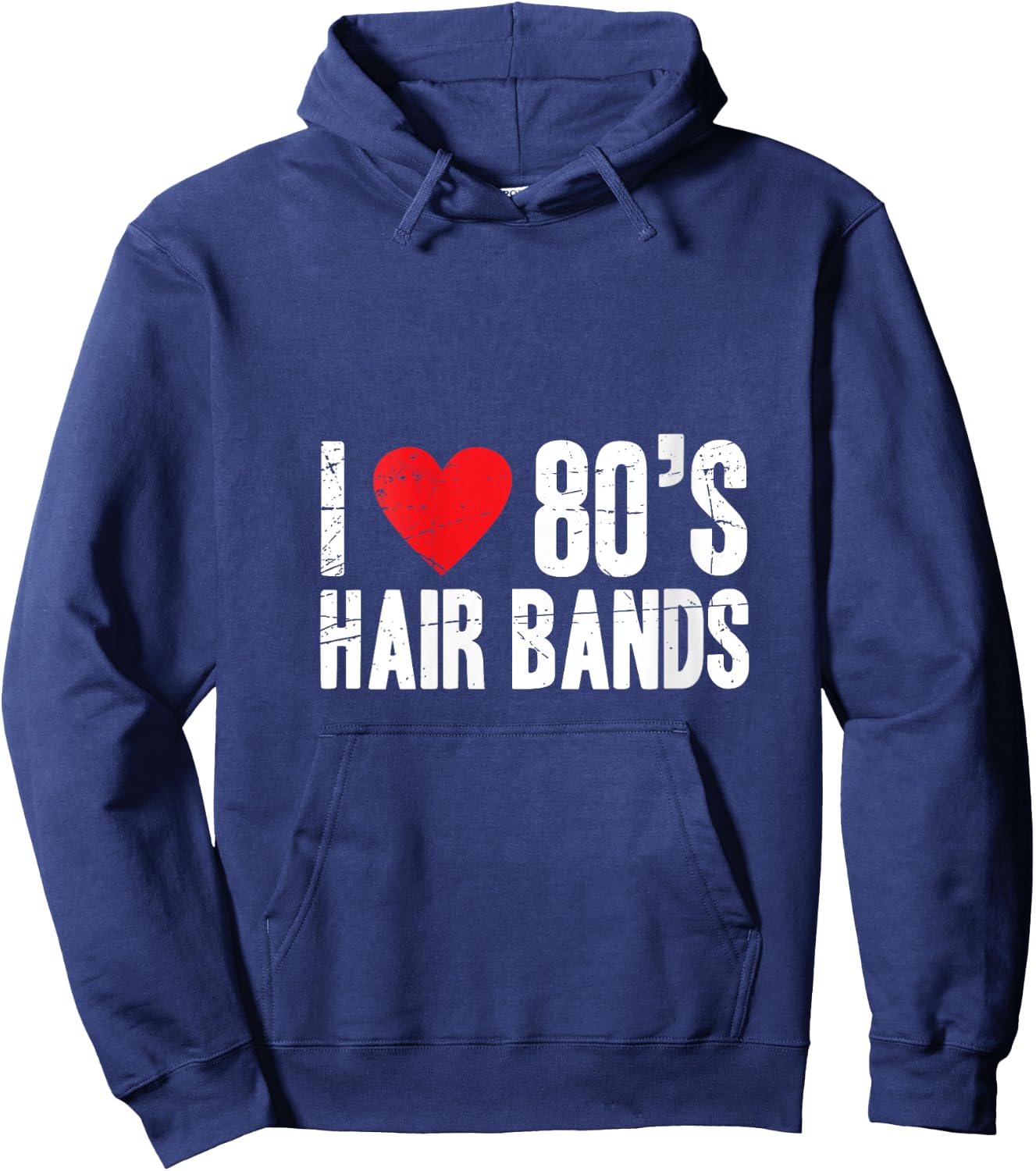 I love 80's hair bands cool heavy metal V-Neck Hoodie - Hoodie | Navy