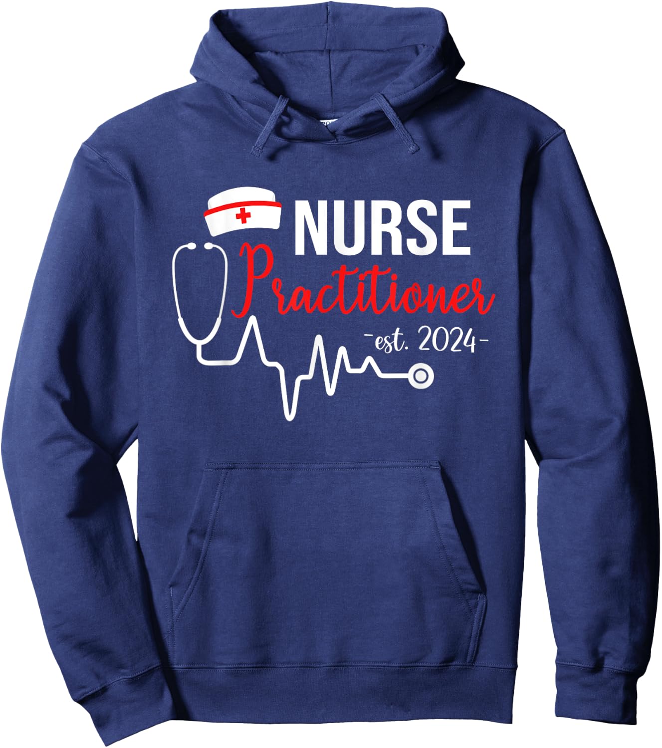 Nurse Practitioner Est 2024 NP Graduation Nursing School Hoodie - Hoodie | Navy