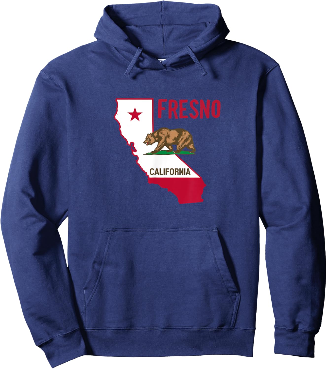 Fresno - California Flag / Cool Vintage Design of Fresno CA Hoodie - Hoodie | Navy