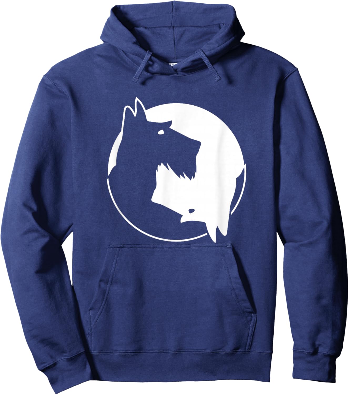 Cool Yin Yang Dog Shirt - Cute Scottish Terrier - White Hoodie - Hoodie | Navy