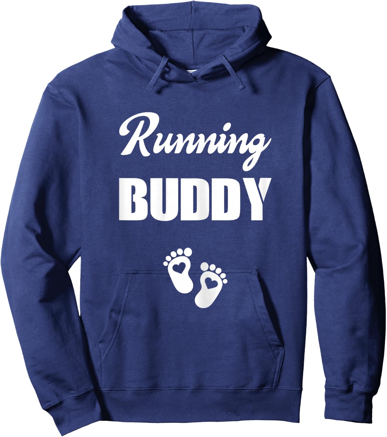 Pregnancy Announcement Gender Running Buddy Pouch Boy Girl Hoodie - Hoodie | Navy