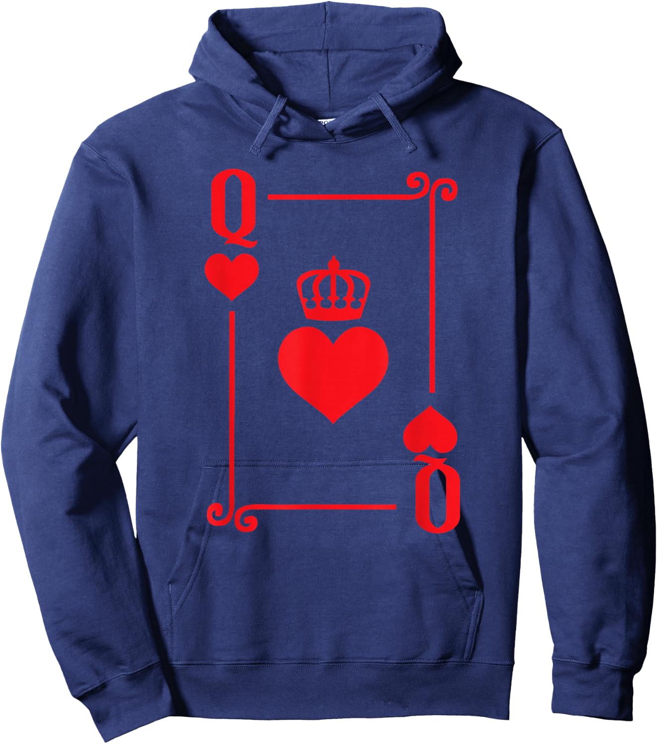 Playing Cards Costume - Queen Hearts Card - Queen Card Hoodie - Hoodie | Navy