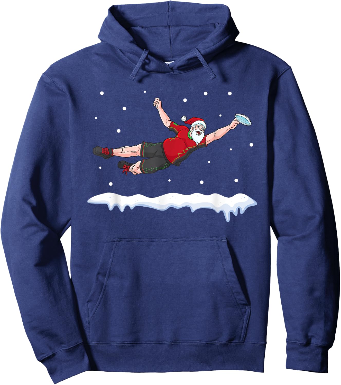 Ultimate Frisbee Santa Claus Sport Disc Golf Hoodie - Hoodie | Navy