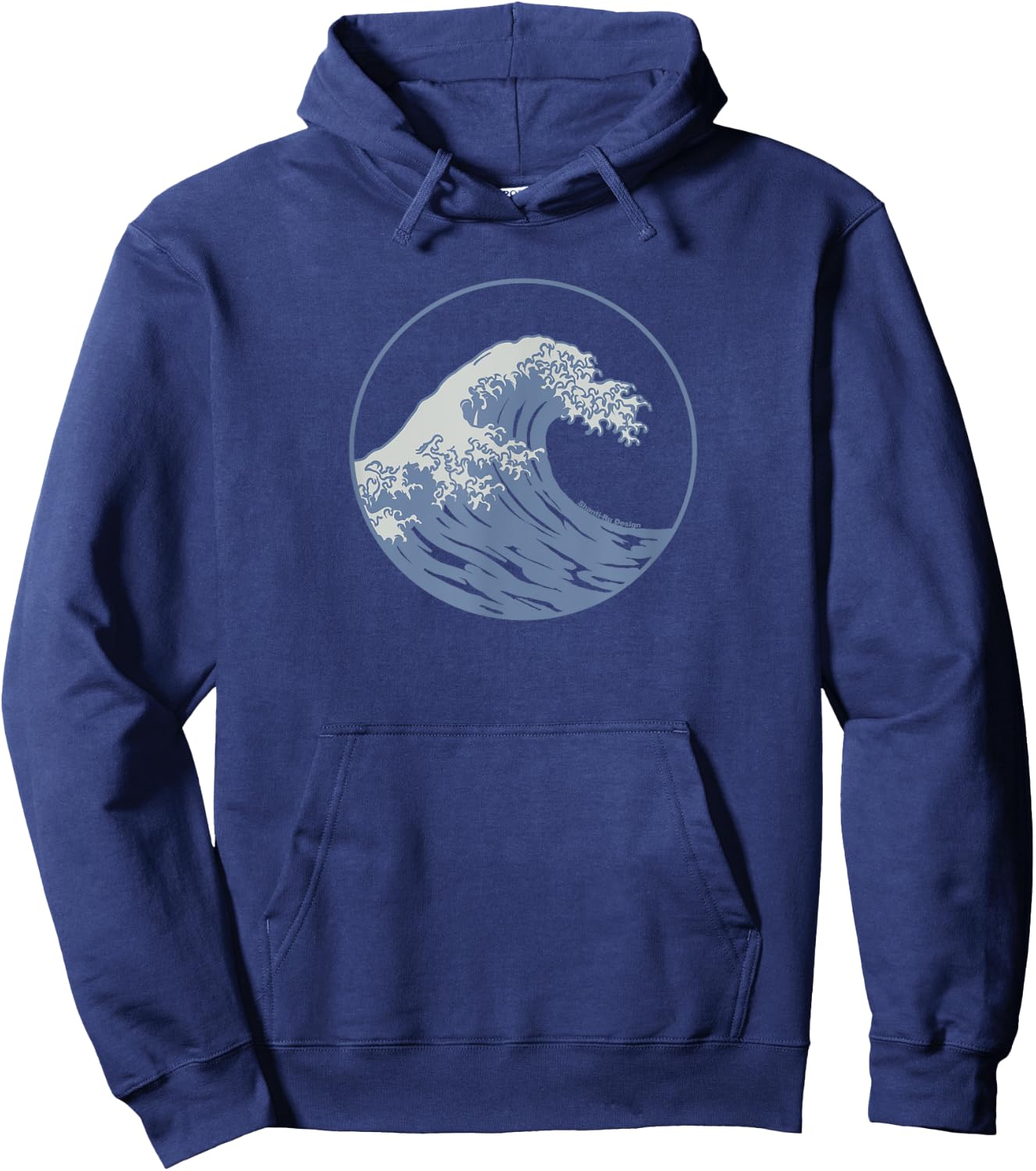 Great wave off Kanazawa Vintage surf Hawaii beach aesthetic Hoodie - Hoodie | Navy