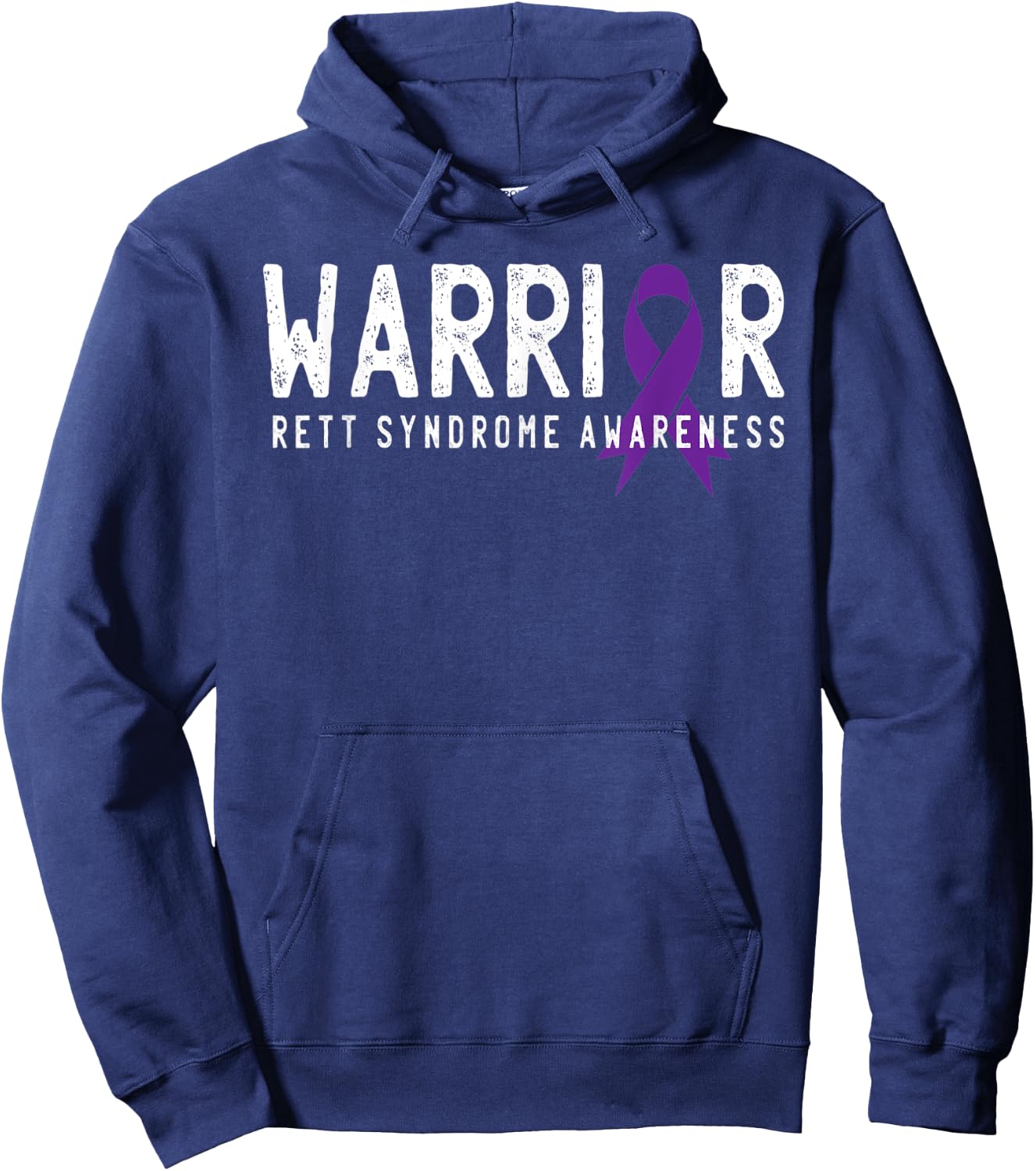 Warrior Rett Syndrome Awareness Purple Ribbon Fighter Gift Hoodie - Hoodie | Navy