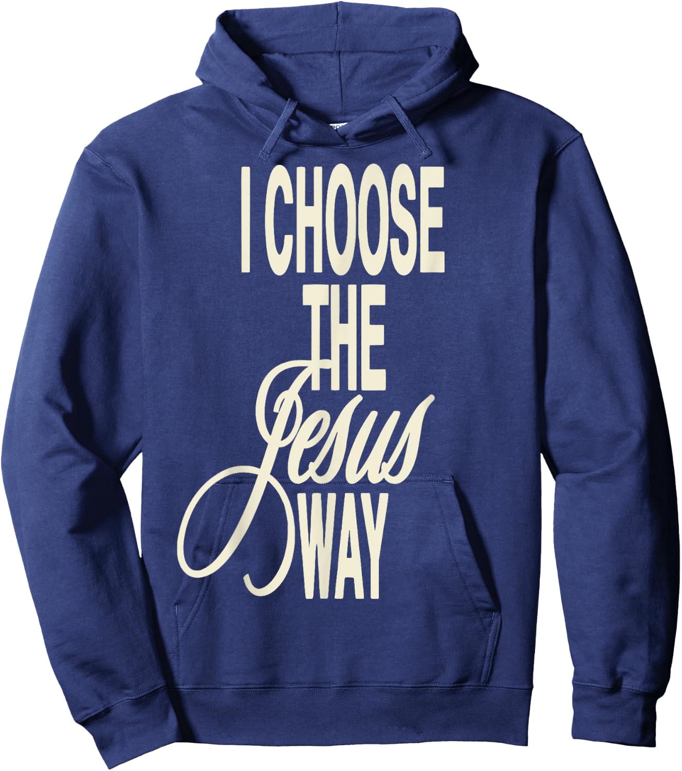 I Choose The Jesus Way I Choose The Jesus Way -Adults X-Small Black Cotton Polyester Short Sleeve Hoodie - Hoodie | Navy