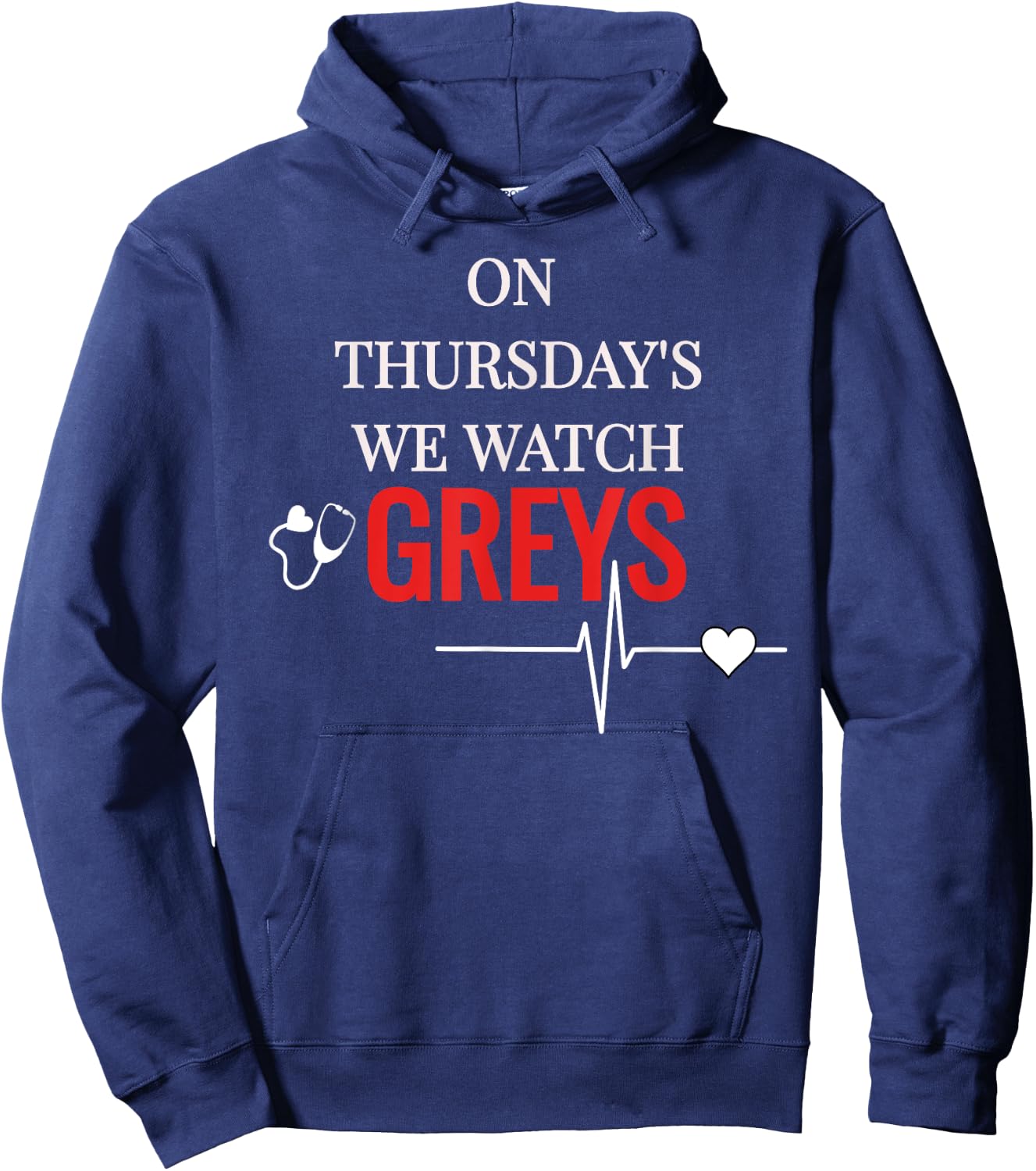 On Thursday We Watch Greys T Shirt Hoodie - Hoodie | Navy