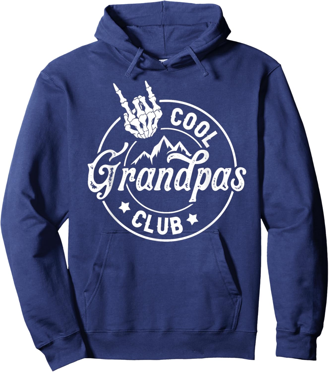 Funny Grandpa Fathers Day Cool Grandpas Club Skeleton Hand Hoodie - Hoodie | Navy