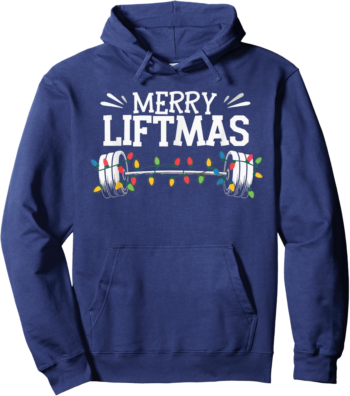Merry Liftmas Weightlifter Fitness Hoodie - Hoodie | Navy