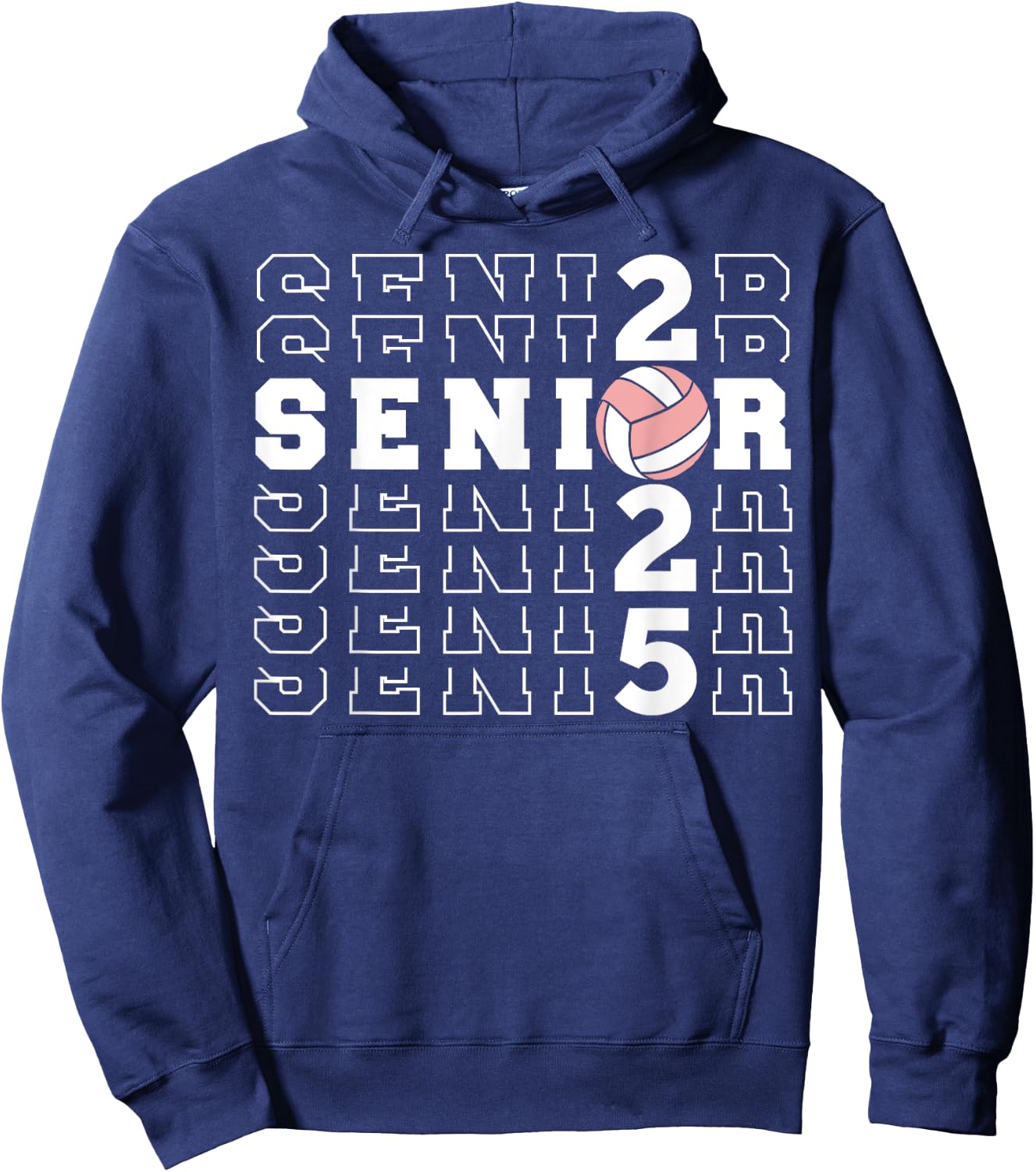 Senior 2025 Volleyball Class Of 2025 Seniors School Graduate Hoodie - Hoodie | Navy