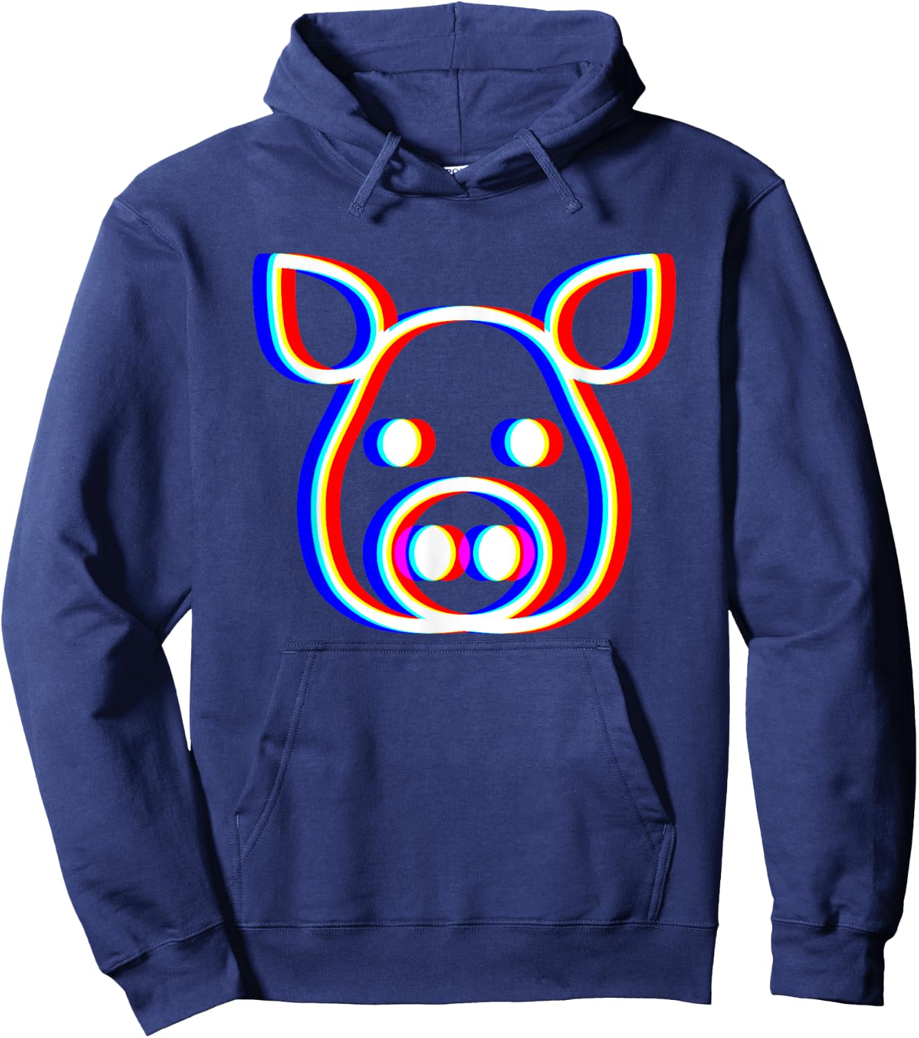 Pig Face Vaporwave Rave EDM Techno Music Fan Hoodie - Hoodie | Navy