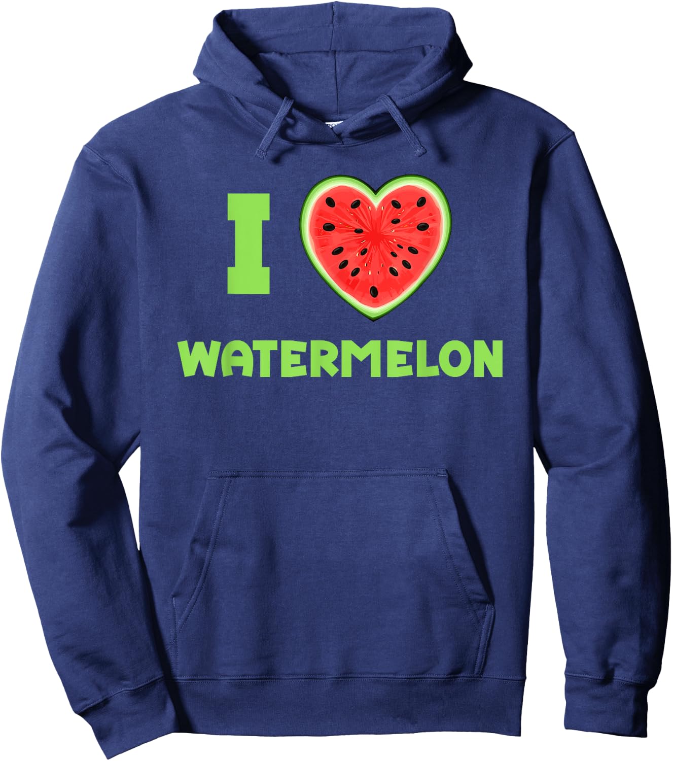 I Love Watermelon Heart Funny Melon Hoodie - Hoodie | Navy