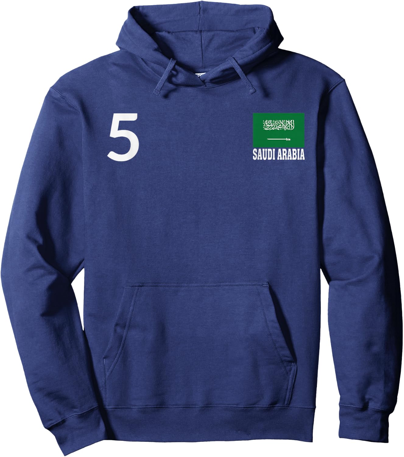 Saudi Arabia Number 5 National Flag Country Hoodie - Hoodie | Navy