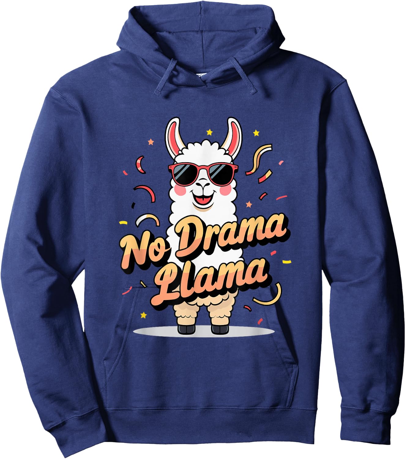 Cool No Drama Llama Party Design Hoodie - Hoodie | Navy