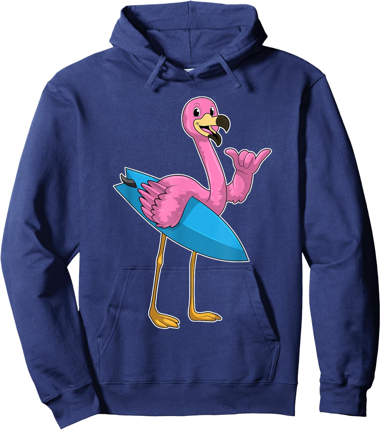 Flamingo Surfing Surfboard Summer Hoodie - Hoodie | Navy