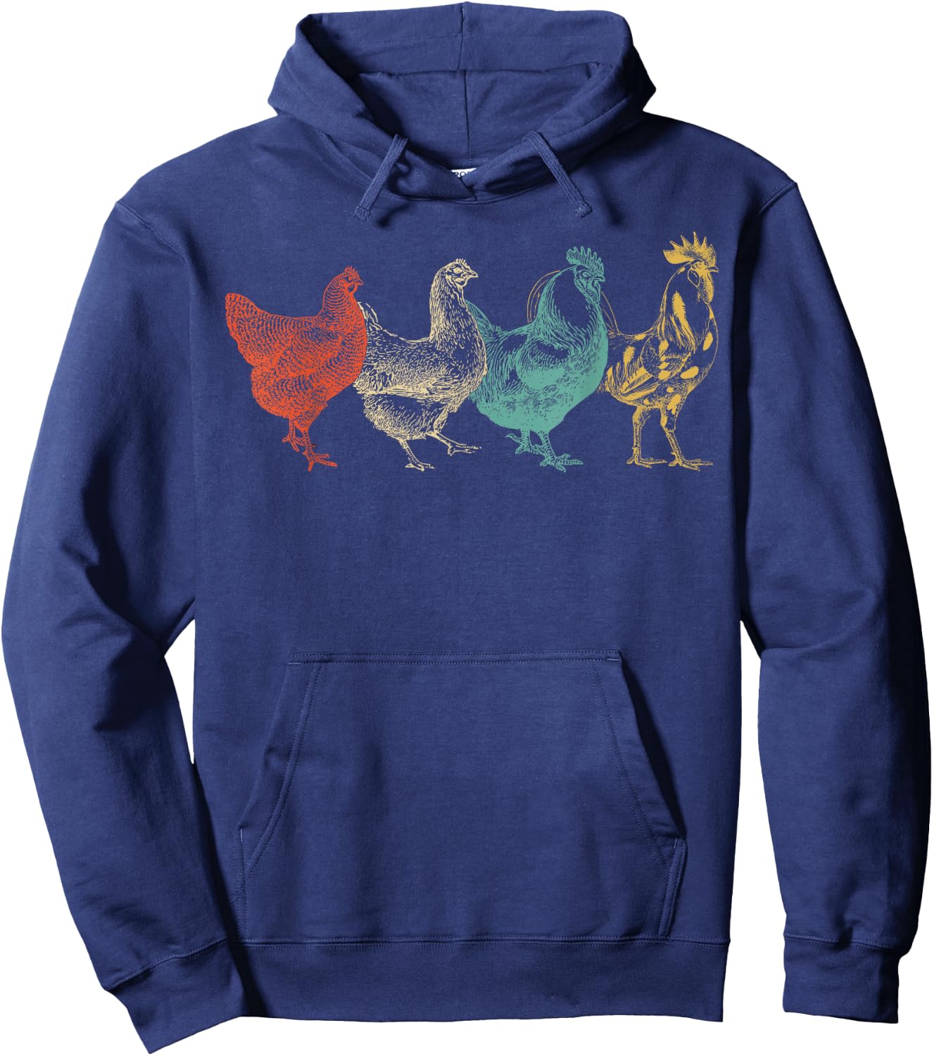 Chicken Retro Vintage Poultry Farmer Women Men Farm Lover Hoodie - Hoodie | Navy