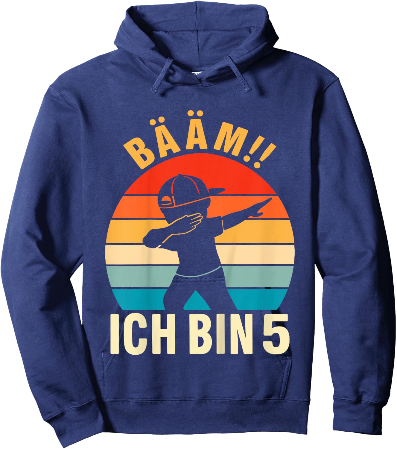 Kids Dabbing 5 Years 5th Birthday for Boys , black Hoodie - Hoodie | Navy