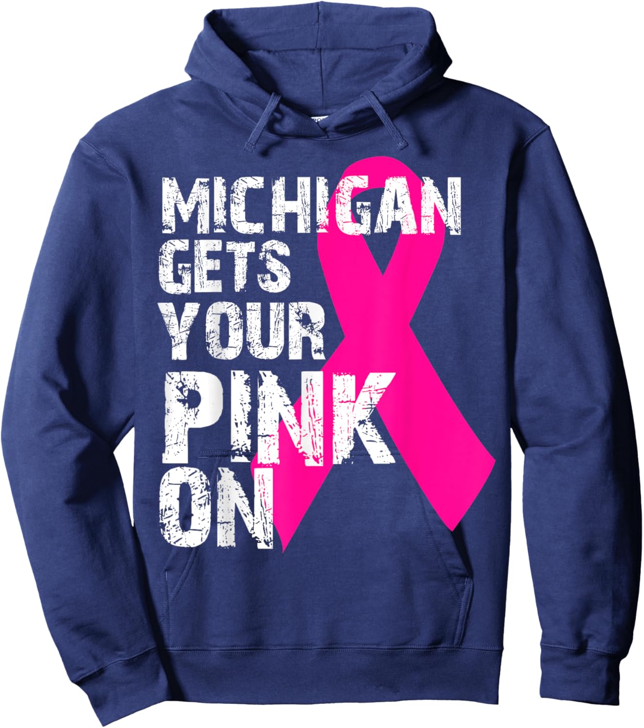 Breast Cancer Awareness Survivor Fight Like MICHIGAN Hoodie - Hoodie | Navy