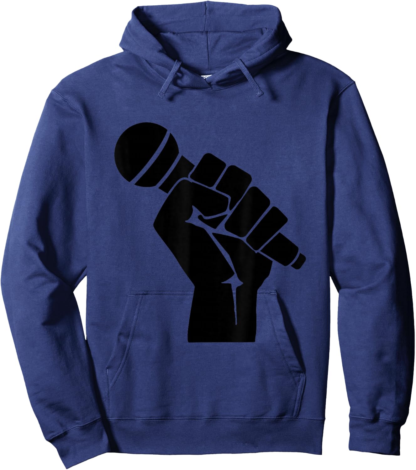 Mic Raise - Old School Hip Hop Microphone Graphic Hoodie - Hoodie | Navy