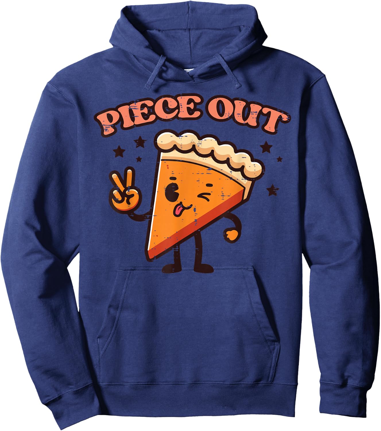Thanksgiving Pumpkin Pie Piece Out Retro Fall Women Men Kids Hoodie - Hoodie | Navy