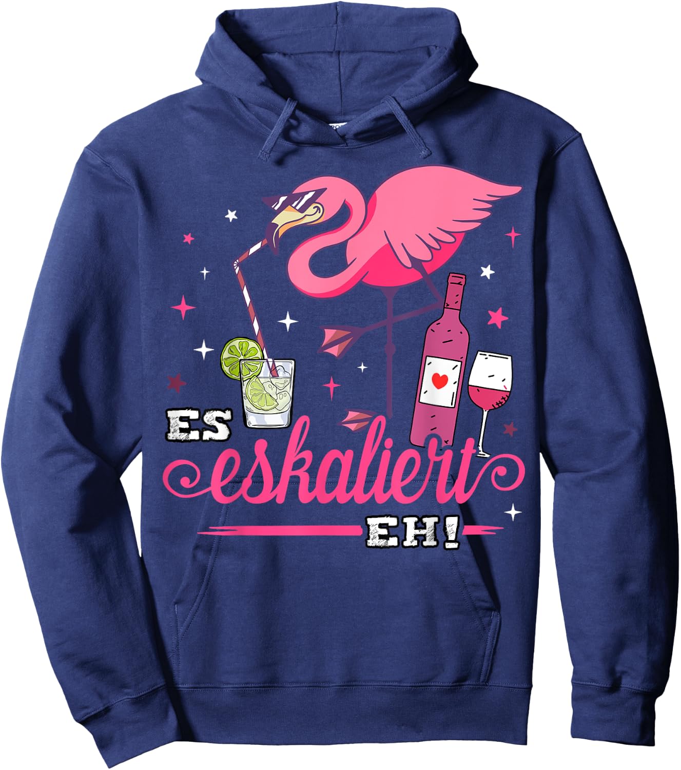 Es eskaliert eh Flamingo Kostüm Malle Party Outfit Frau JGA Hoodie - Hoodie | Navy