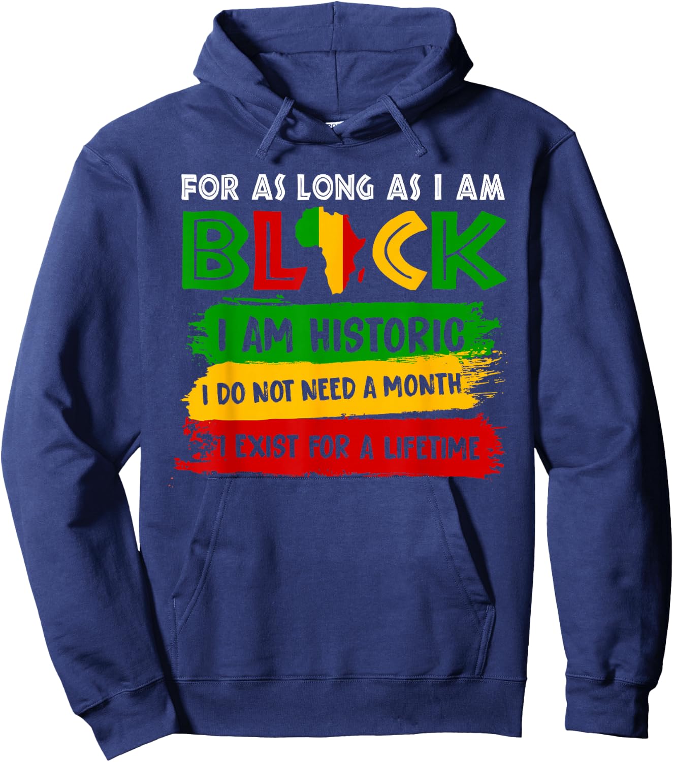 For As Long As I Am Black I'm Historic Black History African Hoodie - Hoodie | Navy