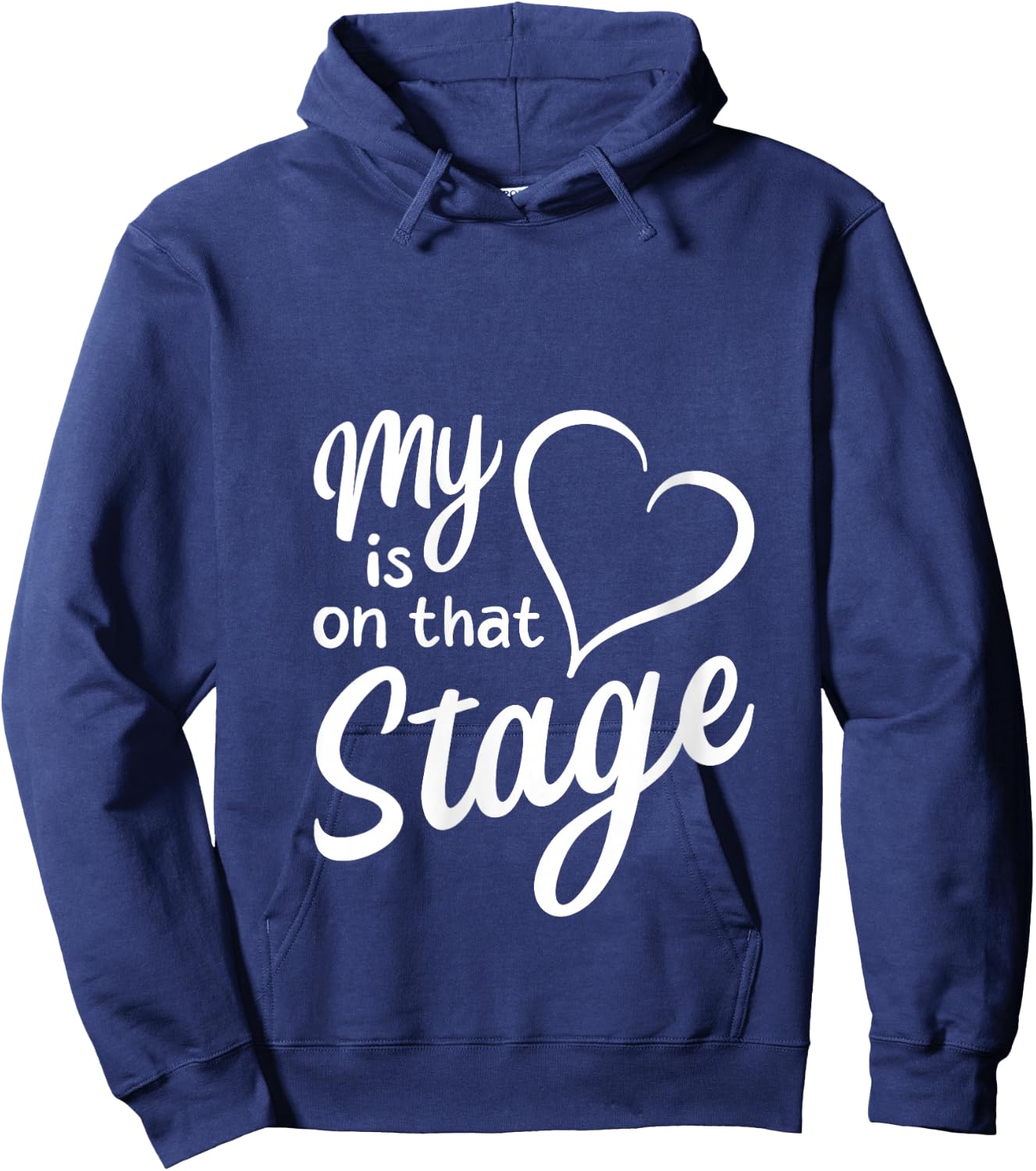 Women's My Heart Is On That Stage | Dance Mom Music Dad School Play V-Neck Hoodie - Hoodie | Navy