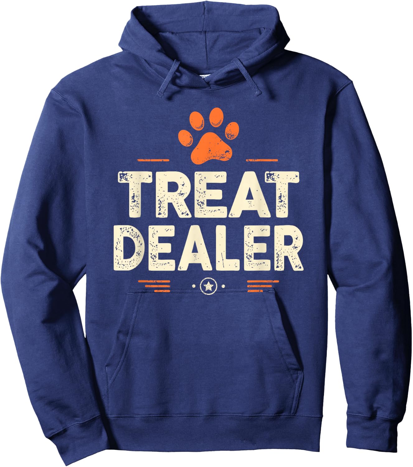 Dog Treat Dealer Funny Humor Dog Owner Paw Print Pet Lover Hoodie - Hoodie | Navy