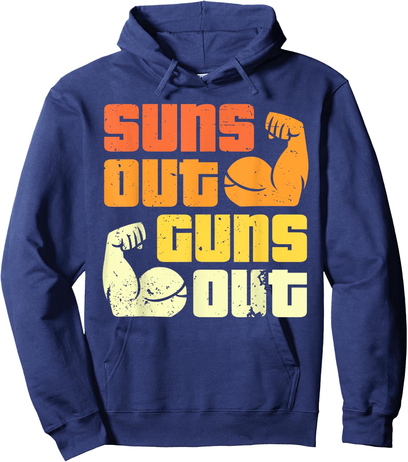 Cali Style Bodybuilding Sun's Out Guns Out Biceps Hoodie - Hoodie | Navy