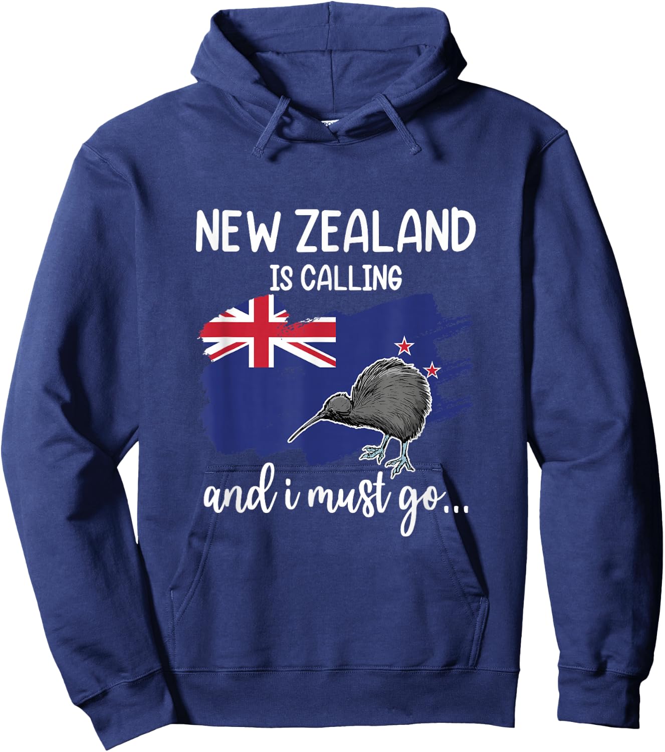New Zealand Flag New Zealand Is Calling & I Must Go Kiwi , black, s Hoodie - Hoodie | Navy