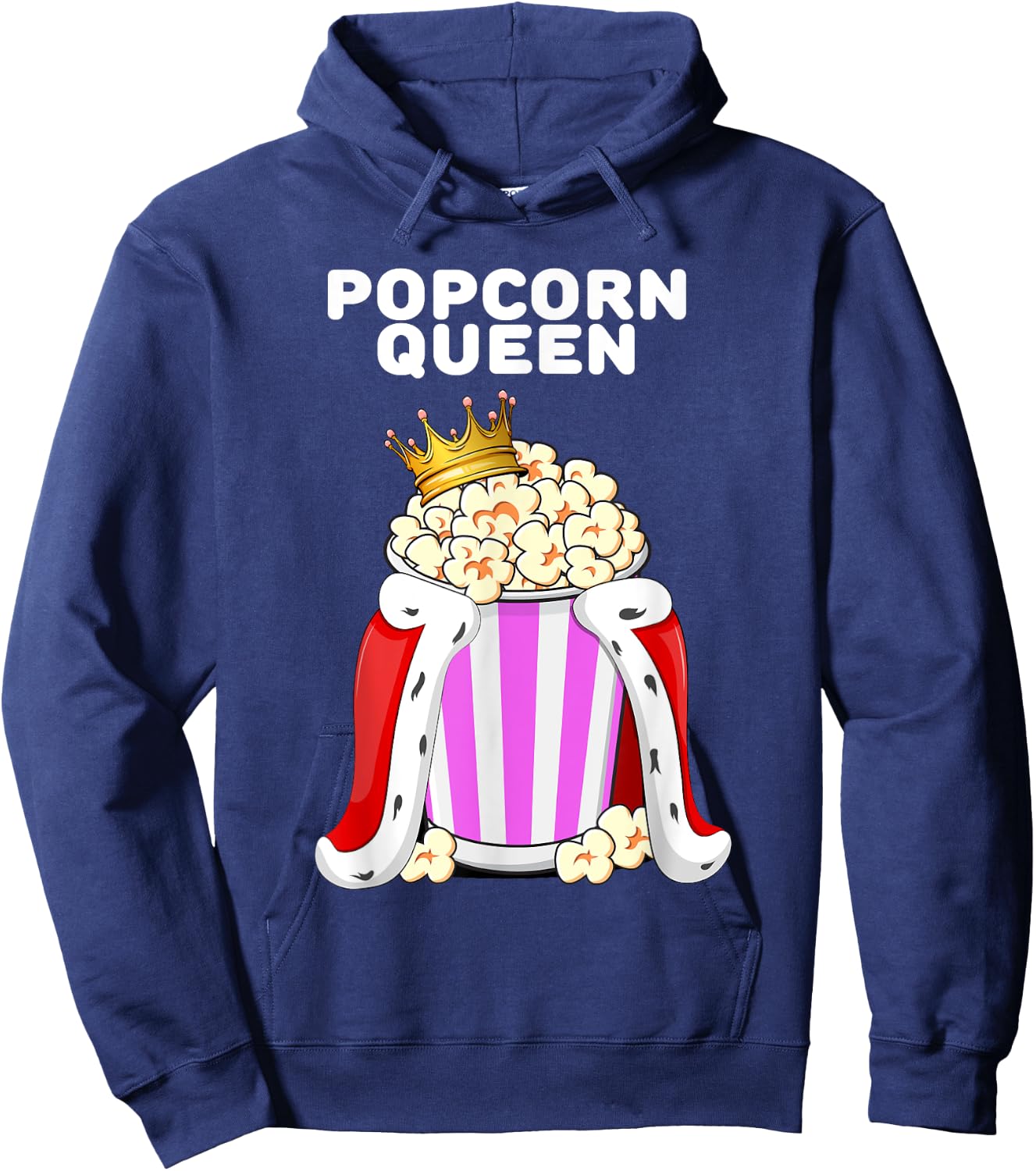 Popcorn Queen | Popcorn Lover Shirt | Cute Popcorn Hoodie - Hoodie | Navy