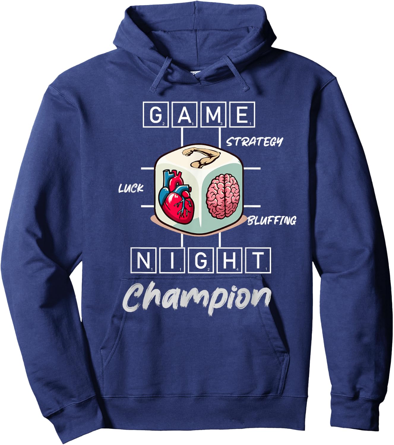 Game Night Champion Dice Design | Board Game Enthusiast. Hoodie - Hoodie | Navy