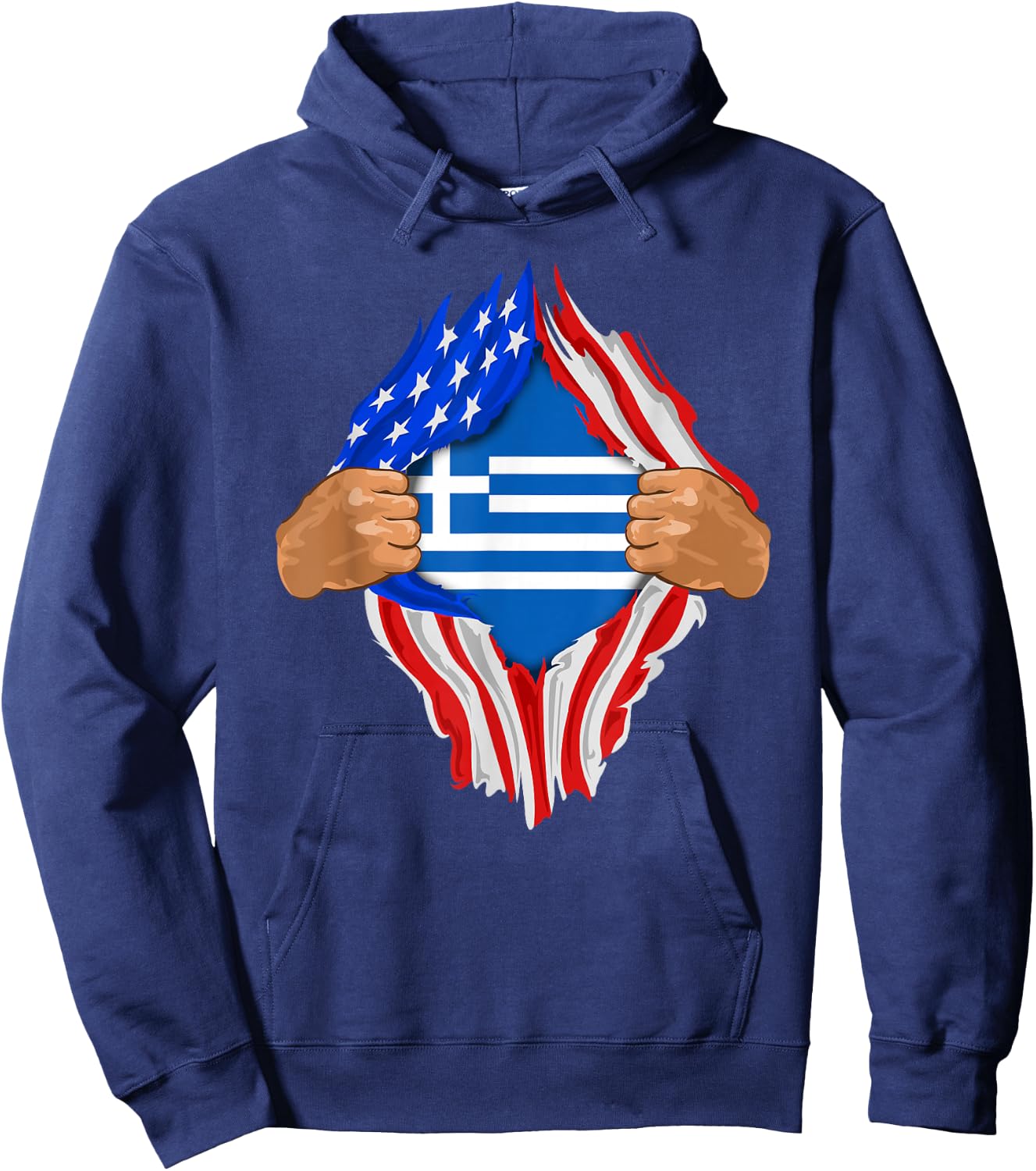 Greek Blood Inside Me | Greece Flag Gift Hoodie - Hoodie | Navy