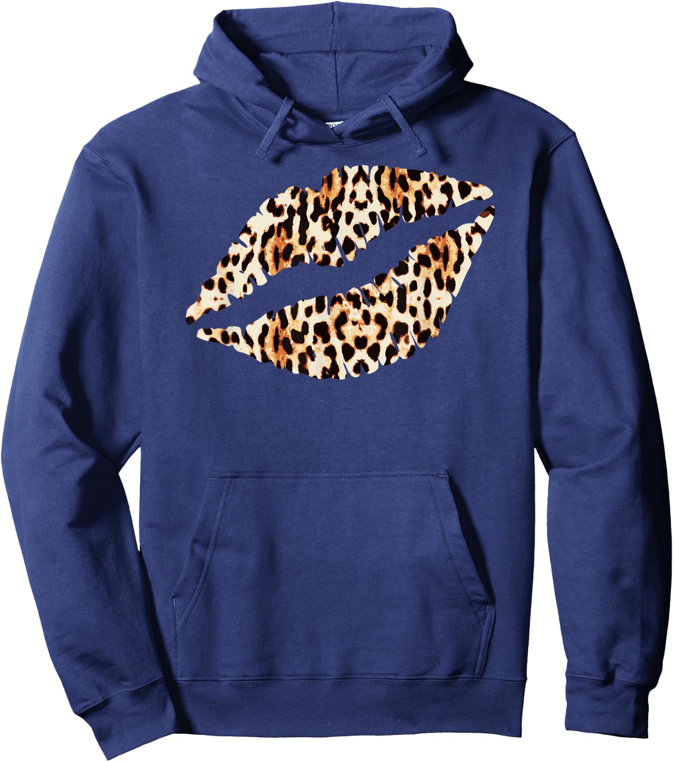 Cool Lips Kiss Me Leopard Cheetah Print Hoodie - Hoodie | Navy