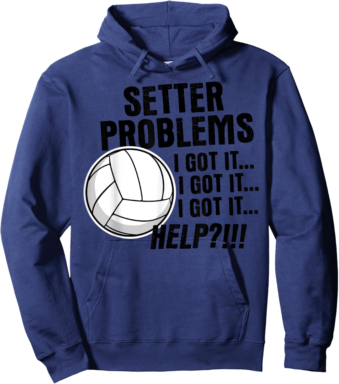 Volleyball Gifts Funny Setter Problems Beach Volleyball Women Girls Kids Hoodie - Hoodie | Navy