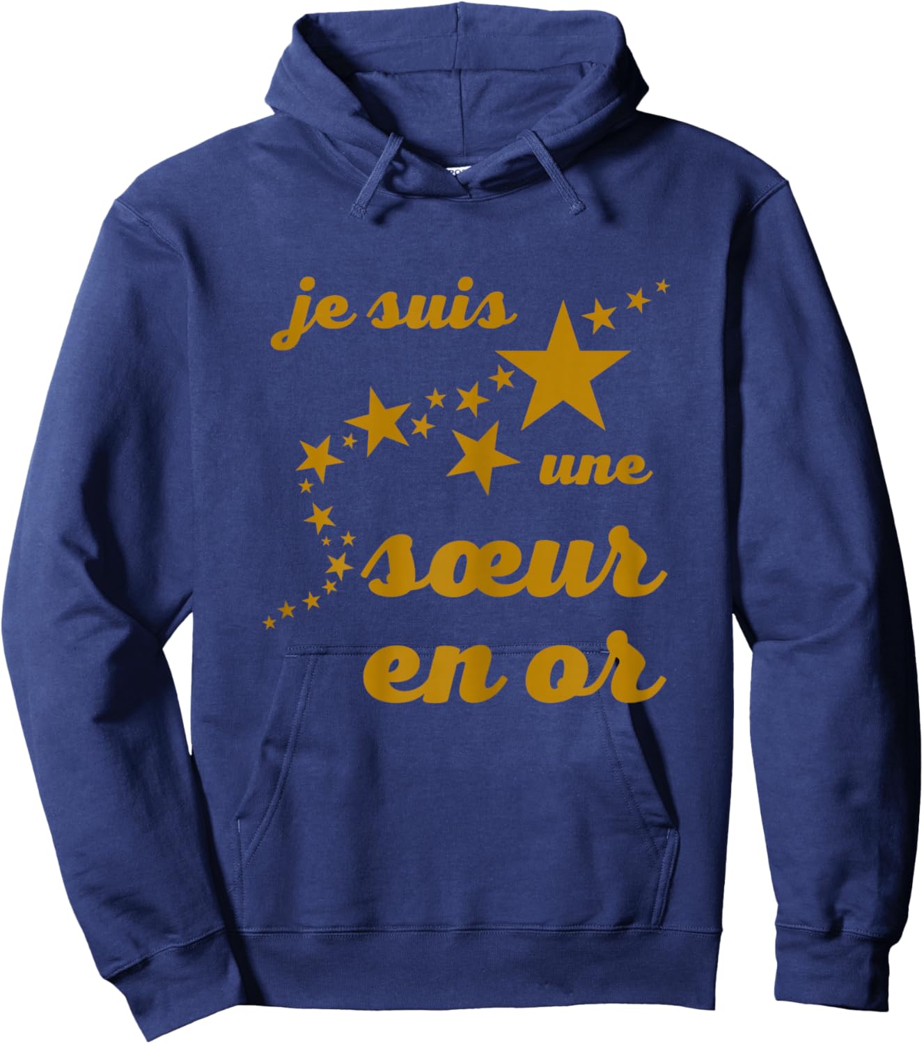 I am A Sister in Gold Fringed Gift Family Birthday , Black Hoodie - Hoodie | Navy