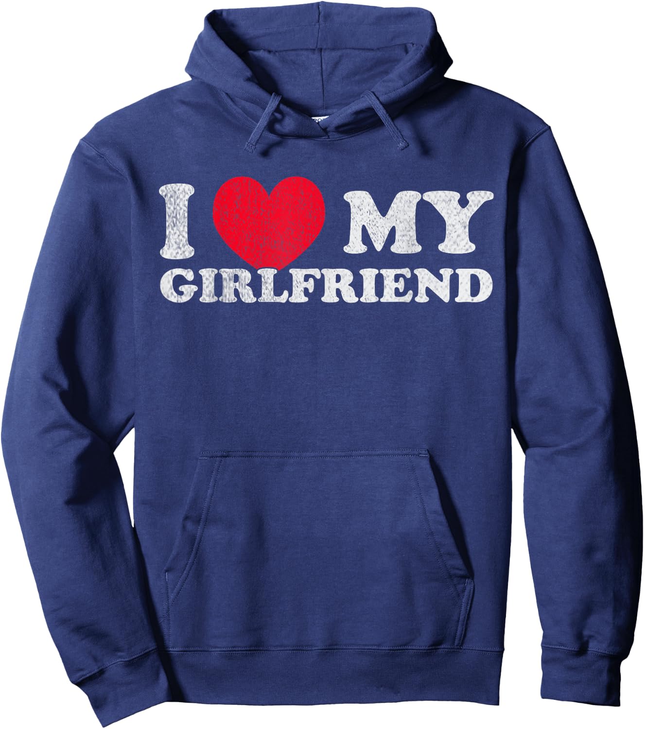 I love my Girlfriend I Red heart My Girlfriend GF Lovebirds Hoodie - Hoodie | Navy