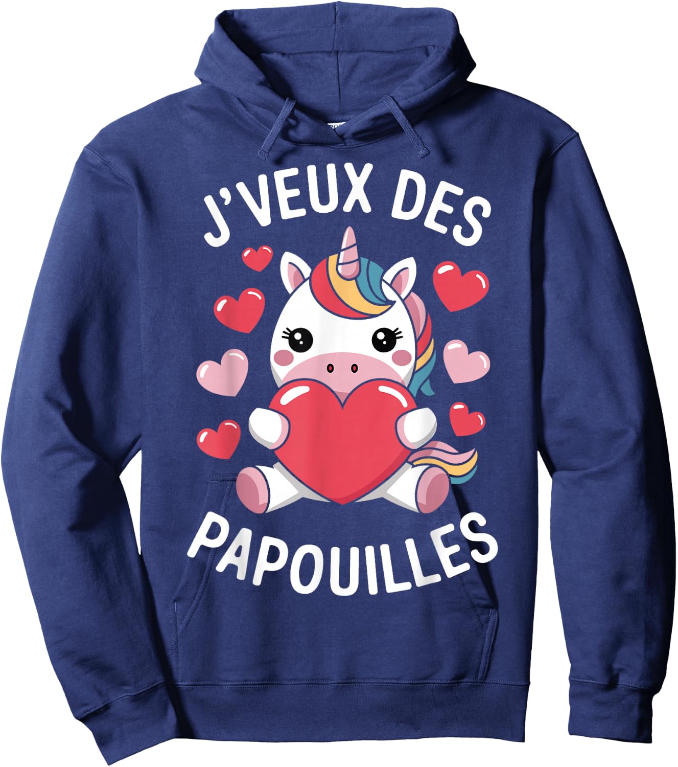 I Want Papouilles Love Couple Humor Valentine's Day , Black, S Hoodie - Hoodie | Navy