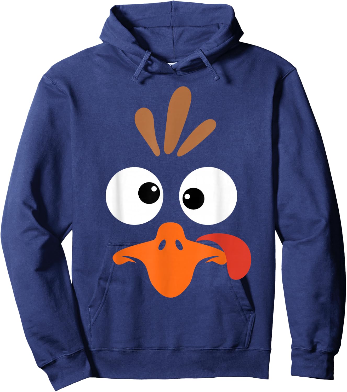 Funny Silly Turkey Face Happy Turkey Day Thanksgiving Hoodie - Hoodie | Navy