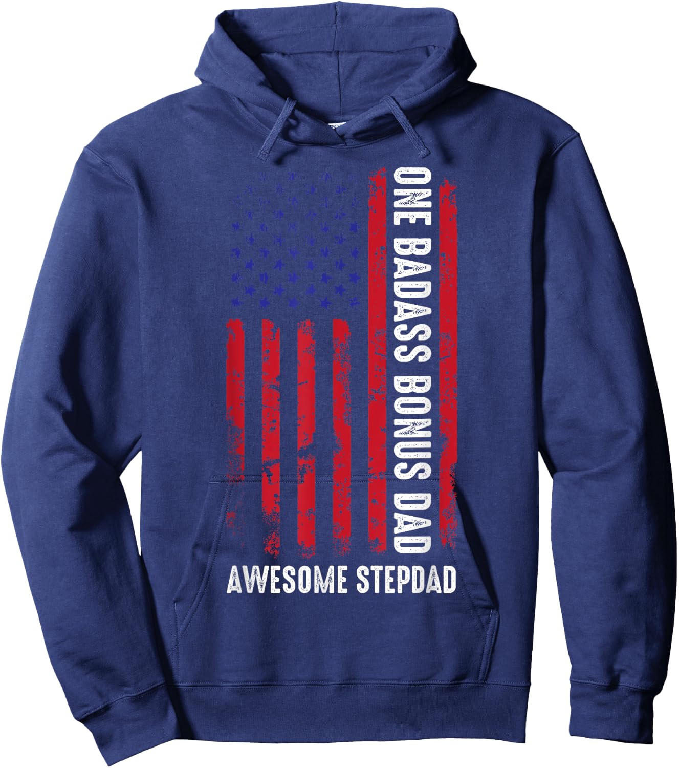 One Badass Bonus Dad Father Day Gifts Daughter Son Stepdad Hoodie - Hoodie | Navy