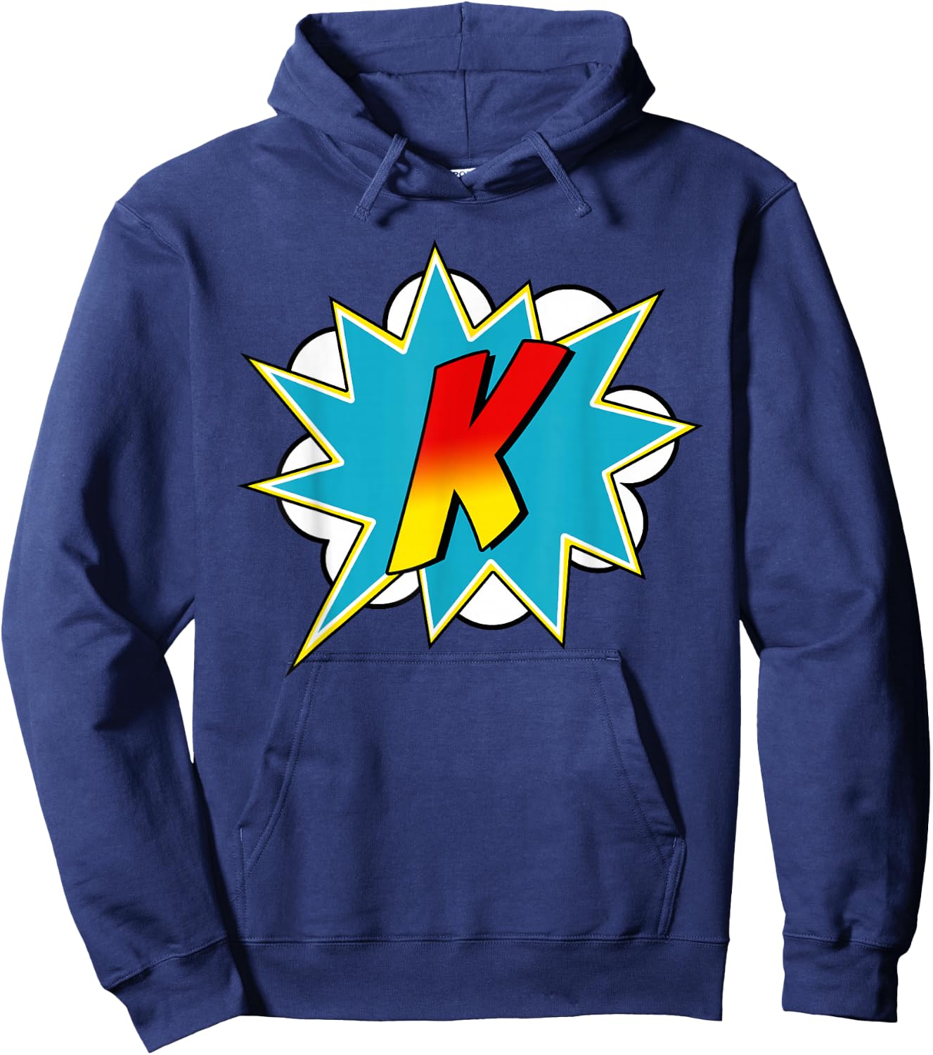 Letter K Superhero Name Comic Letter Retro Costume Hoodie - Hoodie | Navy