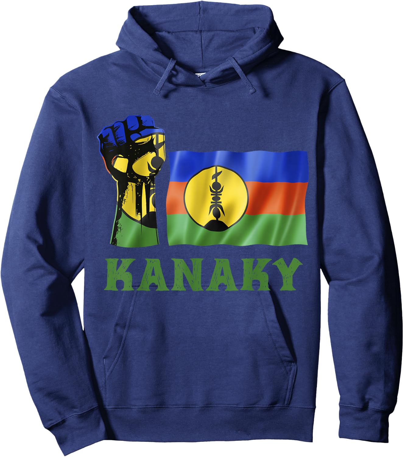 Kanaky Flag New Caledonia People Honor And Respect , Black, S Hoodie - Hoodie | Navy
