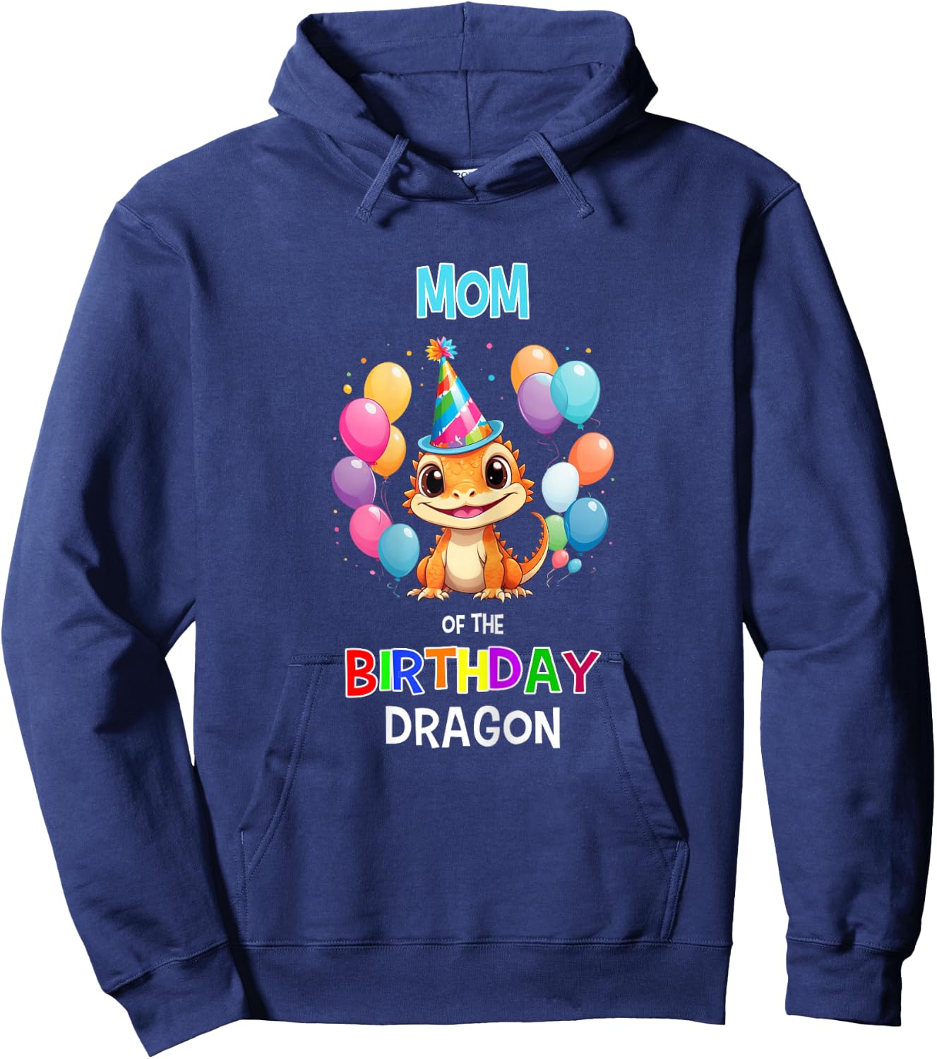 Bearded Dragon Birthday Party Mom of Birthday Dragon Hoodie - Hoodie | Navy